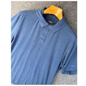 Marmot Breathable Blue Heathered Short Sleeve Performance Polo Shirt Mens Medium